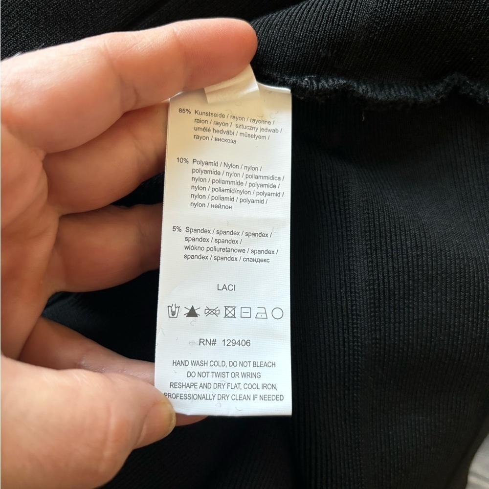 Venus black dress short sleeve cocktail L - Picture 6 of 7